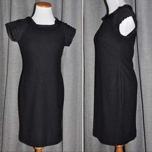 Vintage Ann Taylor Black Wool Sheath Dress (Little Black Dress) Size 0